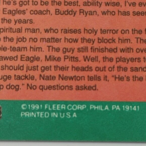 Philadelphia Eagles Reggie White 1991 Fleer - #397 - Picture 4 of 5